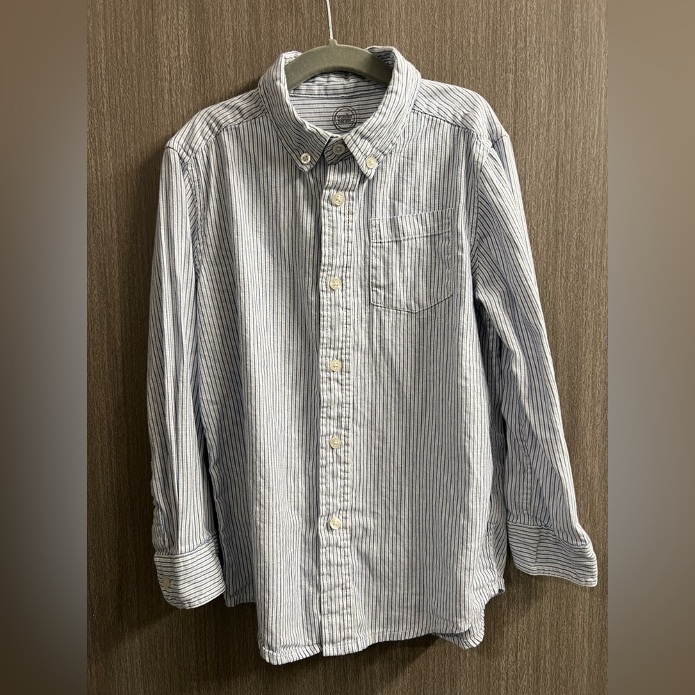 Wonder Nation Little Boys Long Sleeve Button Down Size Small (6-7)